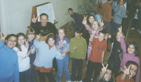 Gregg Lawless with some of his Junior Songwriters